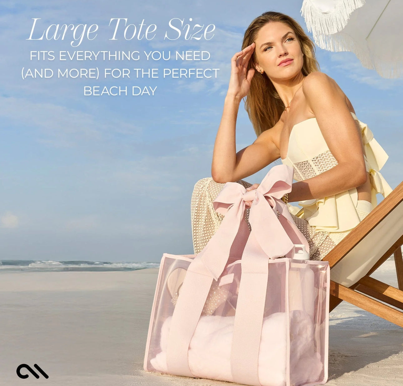 Bow Beach Tote with Phone Pouch