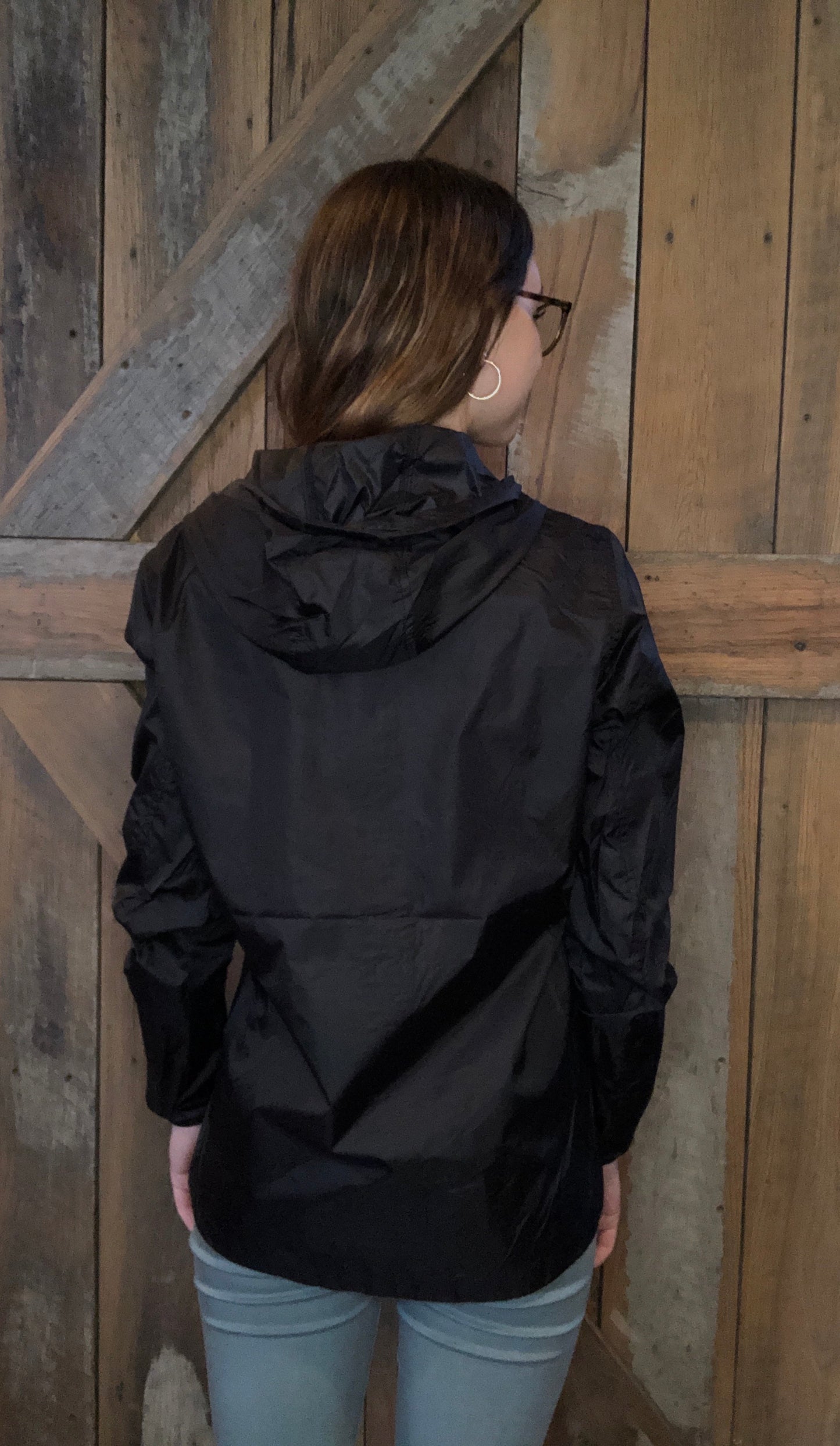 Black windbreaker