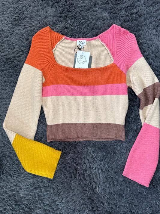 Square Neck Crop Sweater