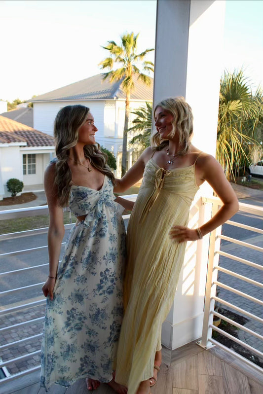 Yellow Striped Maxi Dress