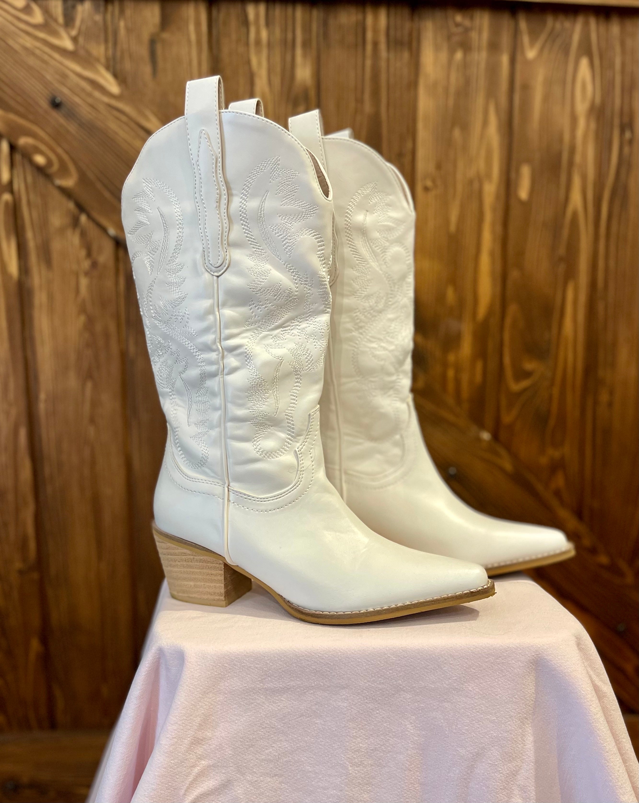 White boots cowgirl Clearance