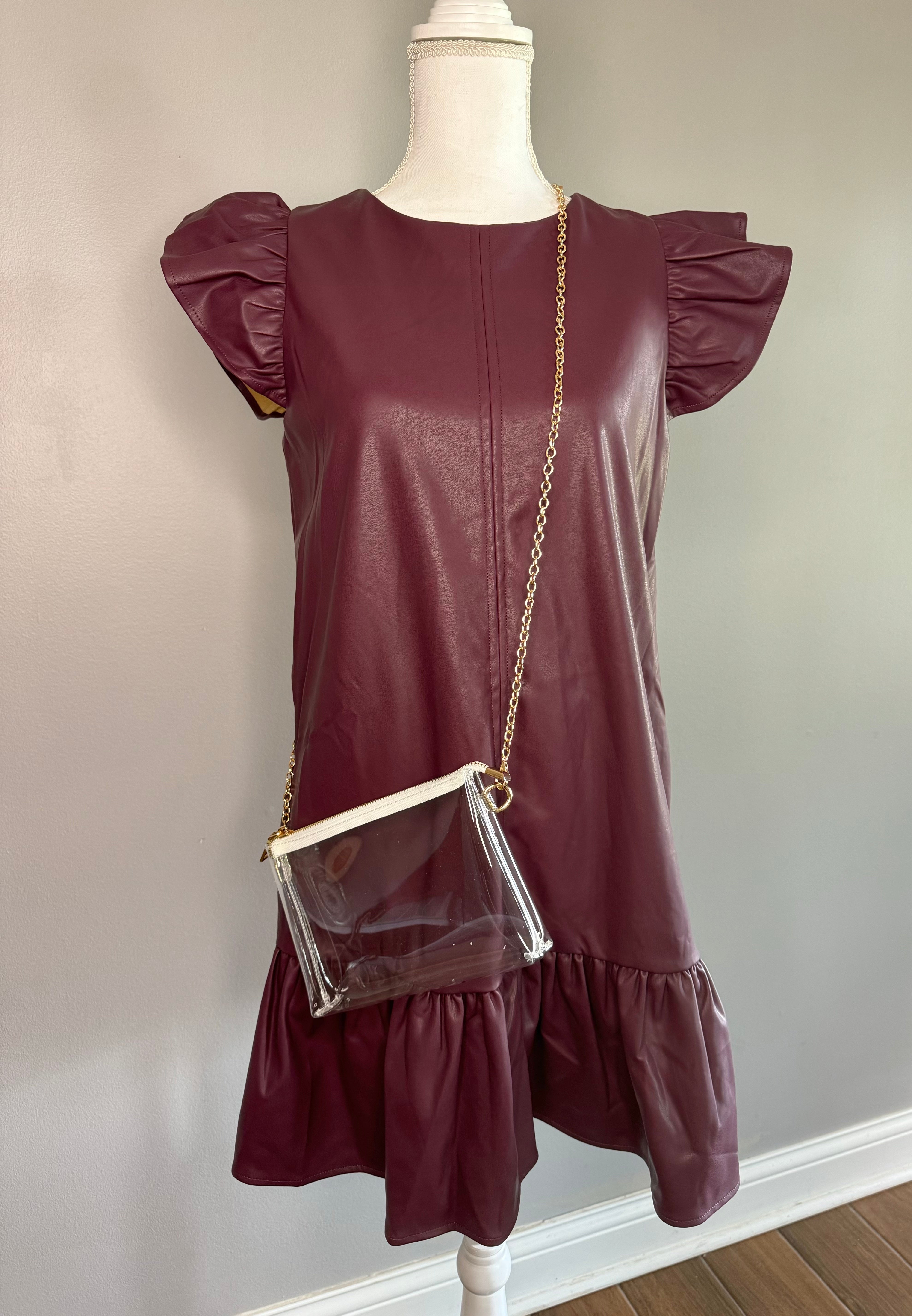 Faux Leather Mini Dress