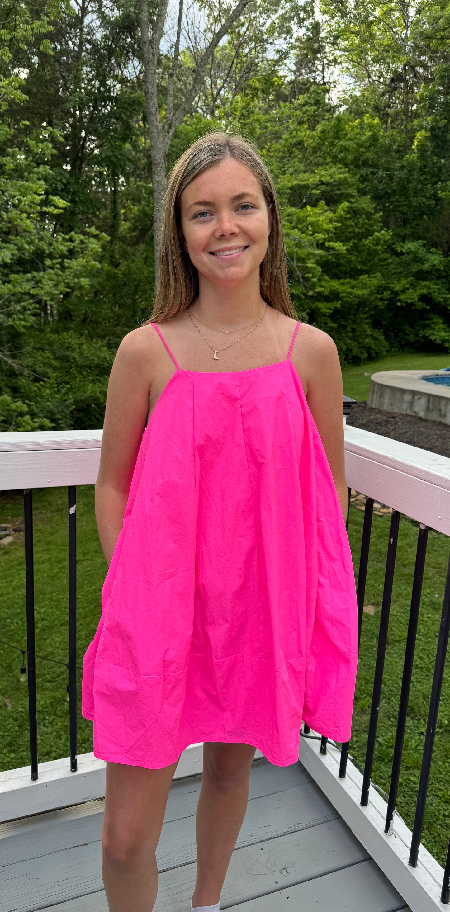 Just A Little Pink Trapeze Dress