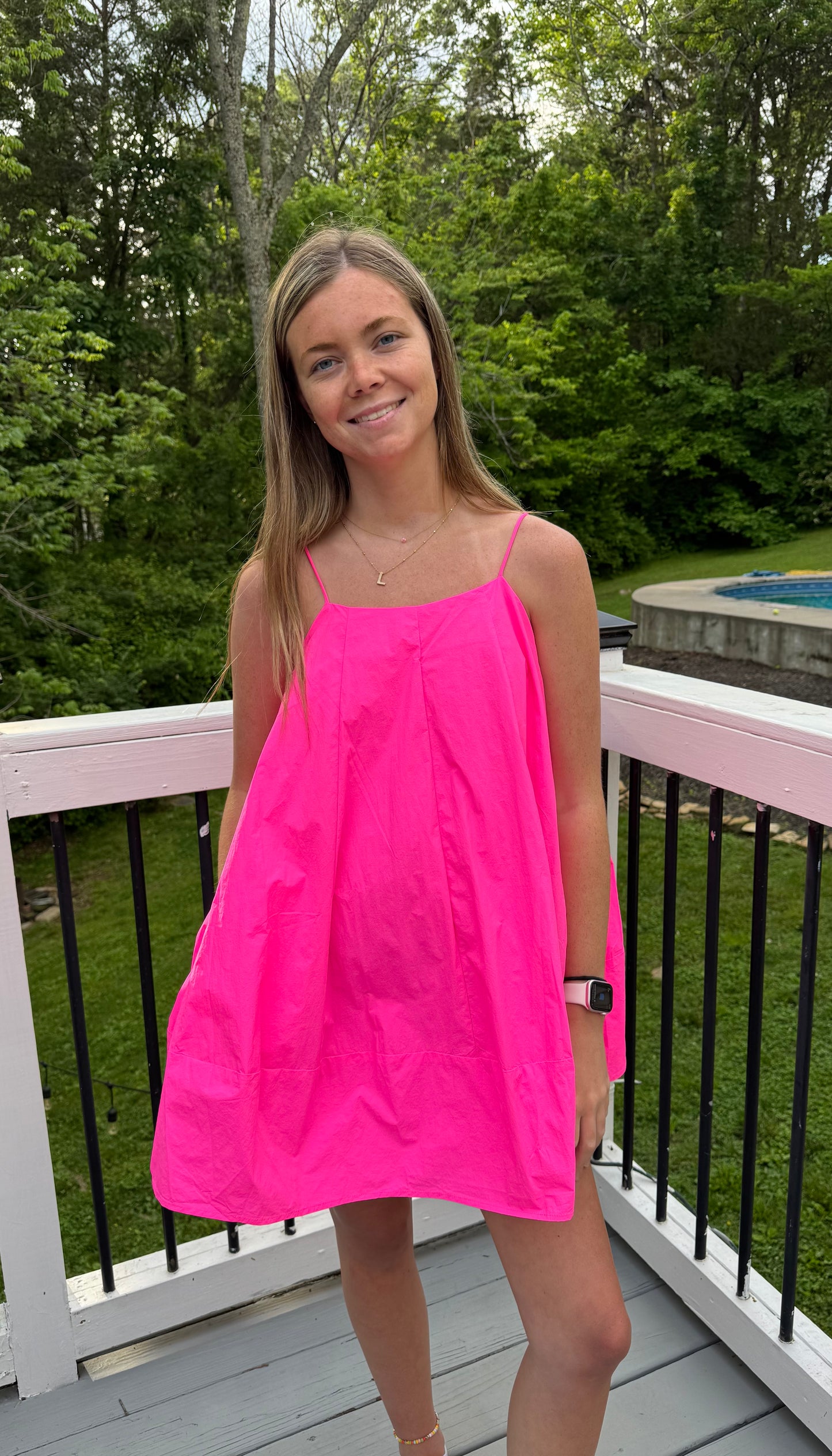 Just A Little Pink Trapeze Dress