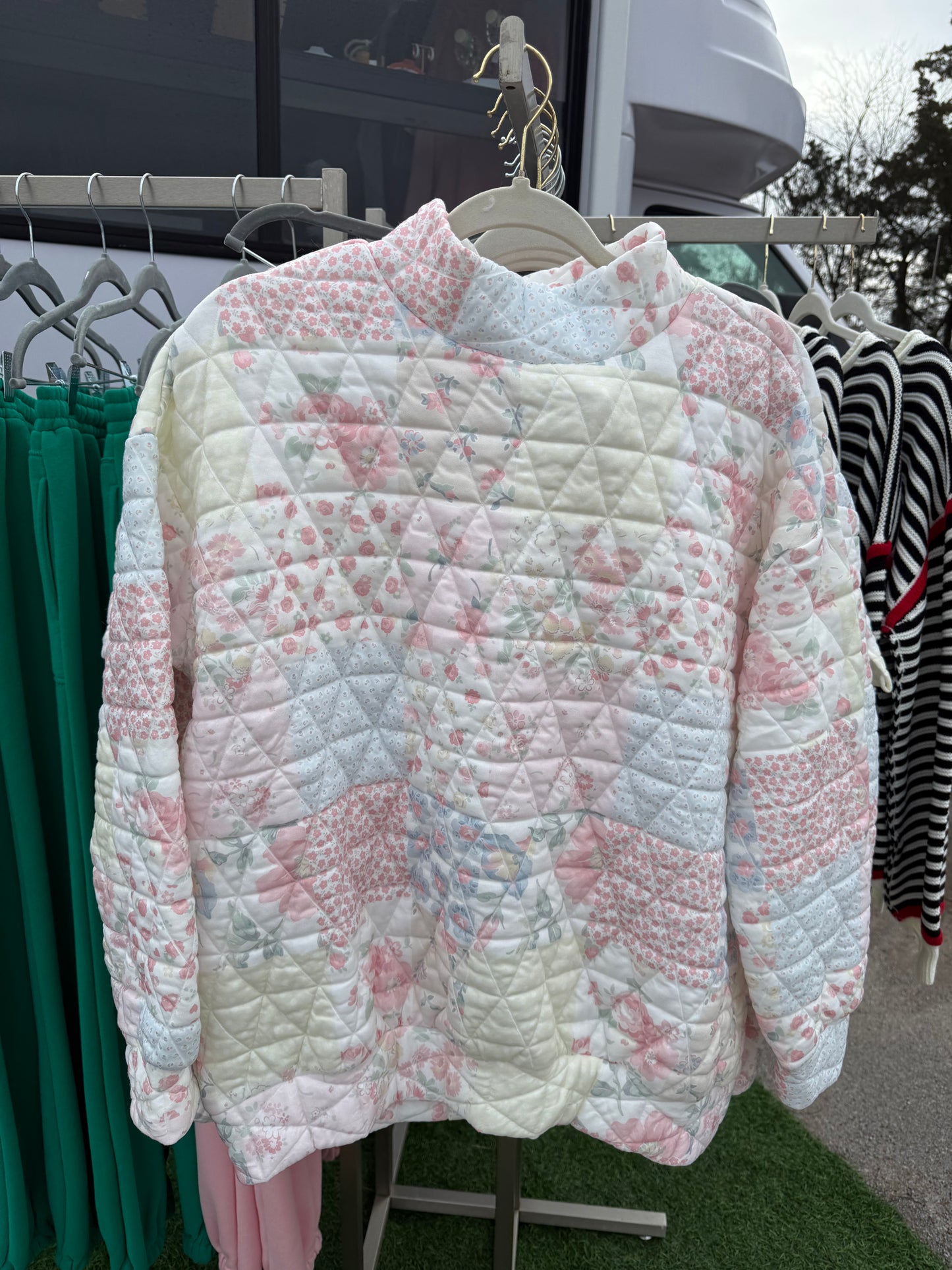 Floral Mock Neck Sweatshirt