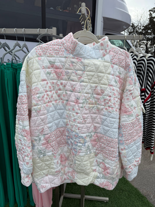 Floral Mock Neck Sweatshirt