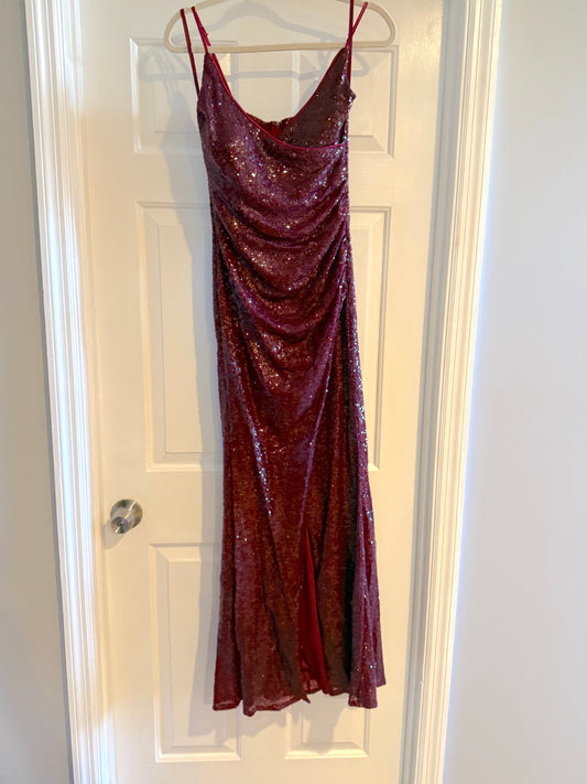 Maroon Ruche Dress