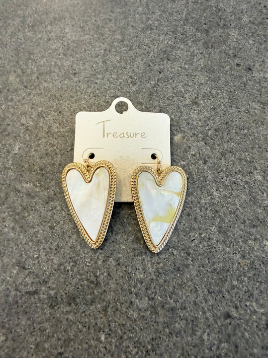 Pearlized Heart Earrings