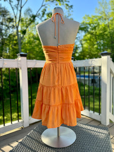 Sunkissed Orange Halter Dress
