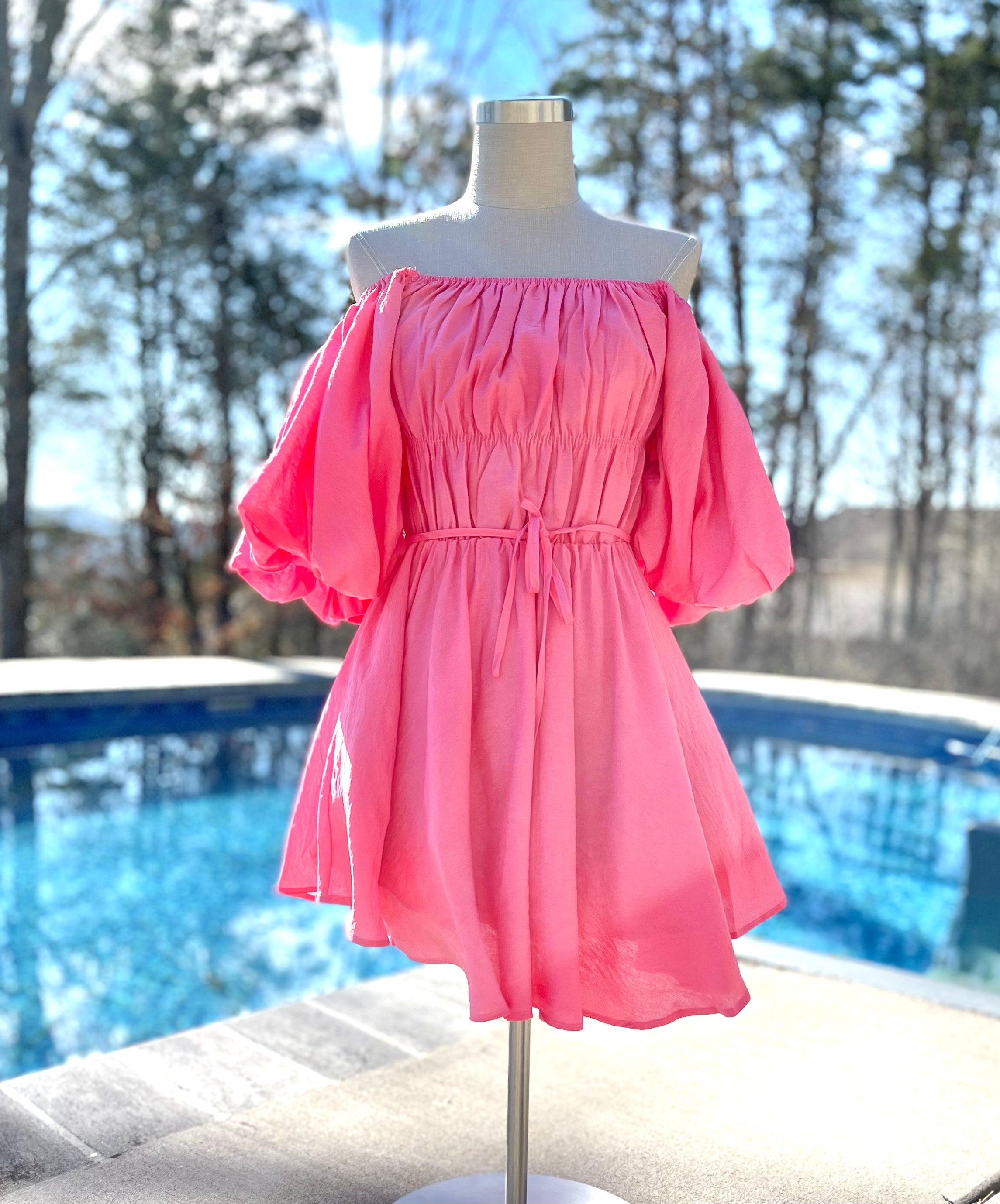 Pink Punch Bubble Sleeve Dress