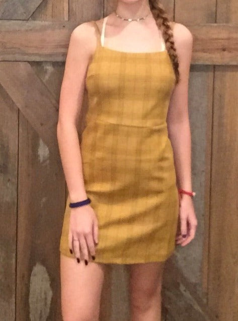 Mustard Plaid Dress